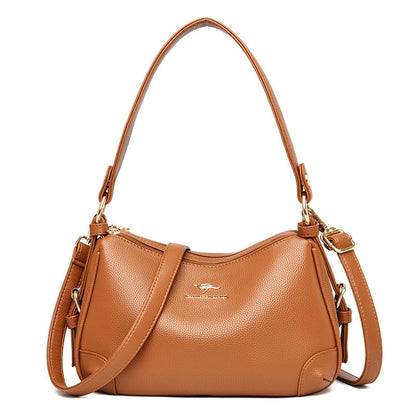 Soft Leather One-Shoulder Messenger Bag