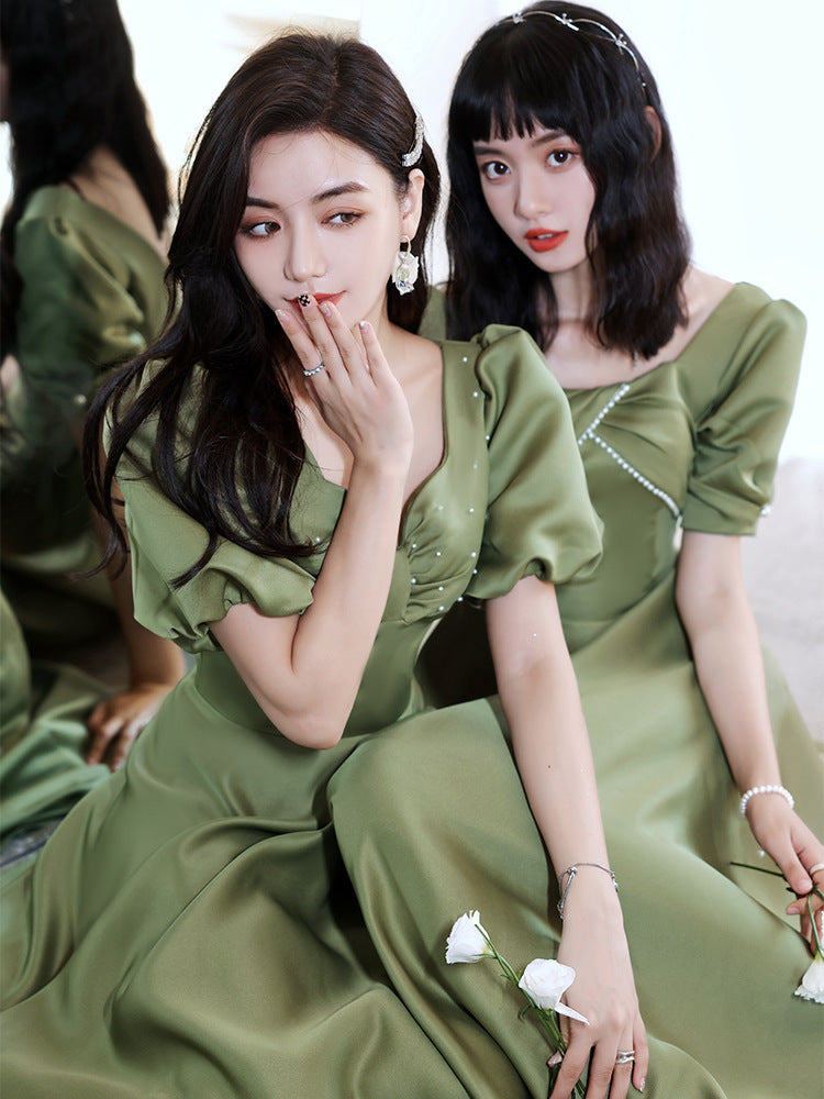 Satin Spring Long Gown