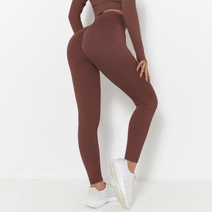 Seamless Knitted Short-Sleeved Yoga Top