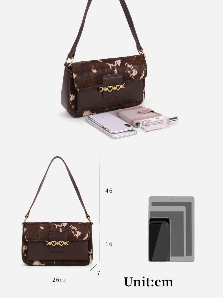 Real Horsehair Vintage Baguette Trendy Crossbody