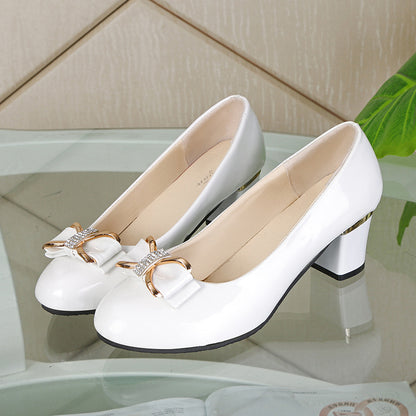 Chunky Heel Leather Shoes