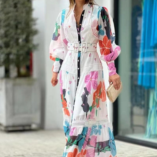 Spring/Summer Printed Long Dress
