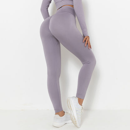 Seamless Knitted Short-Sleeved Yoga Top