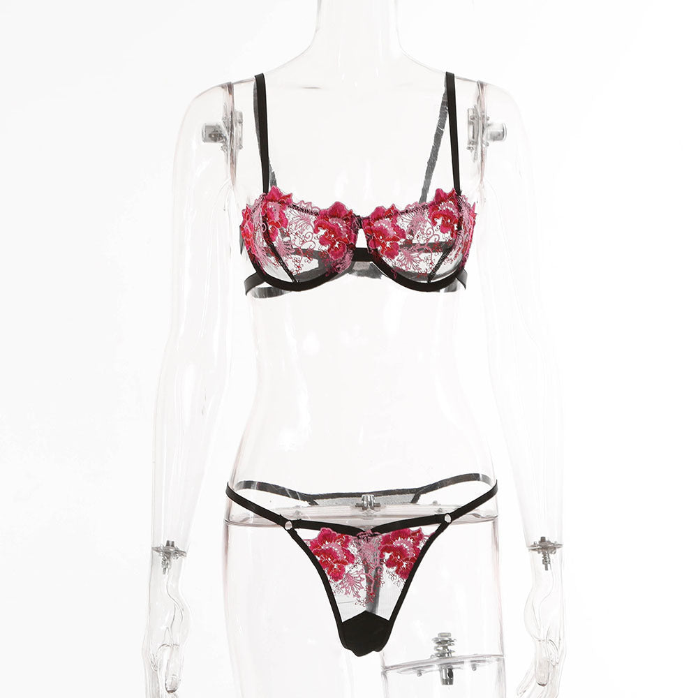 New Ladies Lace Perspective Underwear Set